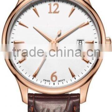 Stainless Steel Wrist Watch Classic Leather Watch Straps Japan Movt Quartz Couple Men Women Rose Gold Watch photo-2