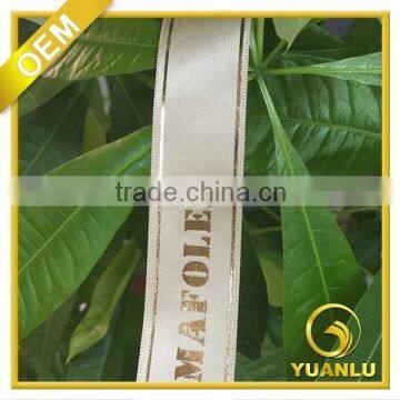 Chinese washable printed silk ribbon gold stamp webbing