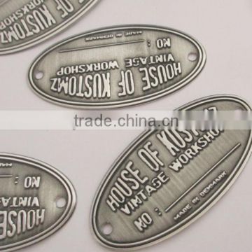 punch aluminum label, metal wine label, Tin engraved label, soft embossed label