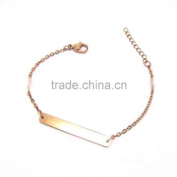 Ladies Design Stainless Steel DIY Stamp Letter Blank Bar Bracelet photo-2