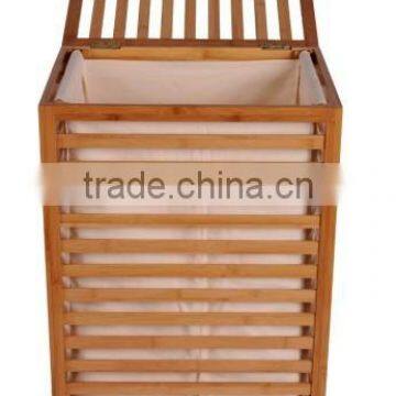 Chinese manual bathroom bamboo laundry storage basket