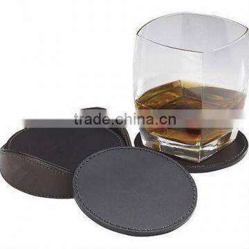 custom embossed round leather coasters