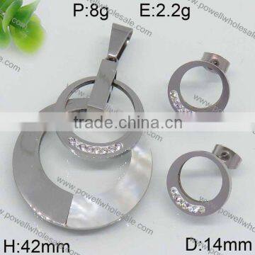 Fashion Hot 925 Sun Silver Jewelry Set Round Shape Steel Color