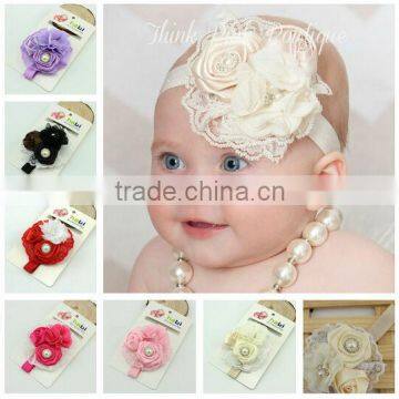 big flower with bowknot decorative lace headband