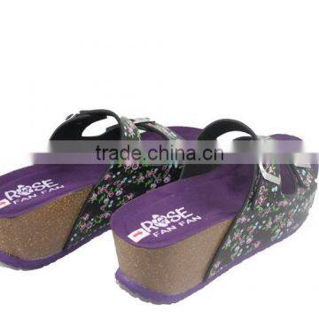 2015 Summer Leather Buckle Cork Outsole Ladies Fancy Sandal photo-5