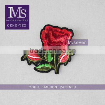 high quality embroidery accessories kammez neck design patches custom flower embroidery