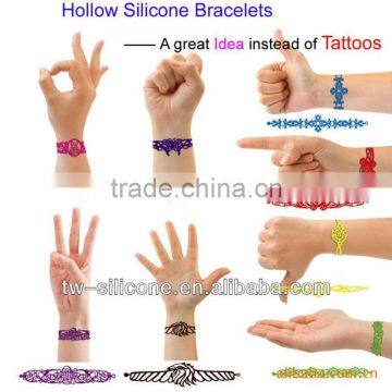 Magnetic silicone hollow wrist band for women