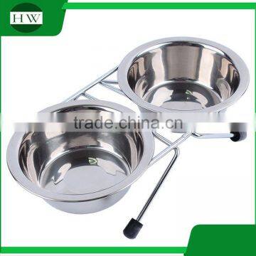 Pet Accessories Anti Slip Stainless Steel Holder Double Cat Dog Pet Feeder Water Food Bowl photo-4