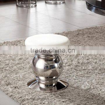 304 Stainless Steel Round Dining Table With Upholstered Side Chair, Metal Dining Room Furniture photo-4