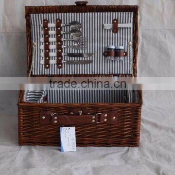 Folk Art Wicker Picnic Basket Set Wicker Picnic Hamper Basket