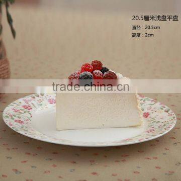 fine porcelain Dinner Plate, porcelain Dinner flat Plate, white with flowers