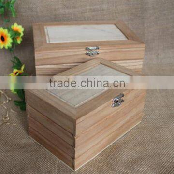 High Quality Natural Unfinished Luxury Wooden Gift Craft Box Wholesale photo-2