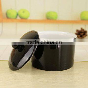 Factory Wholesale New Ideas Novelty Black Ceramic Casserole Stew Pot With Lid photo-3