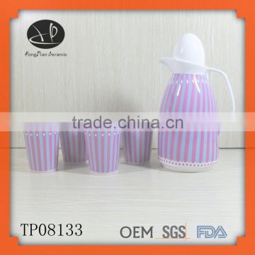 New design ceramic teapot with cup,ceramic kettle with cup,oem tea sets