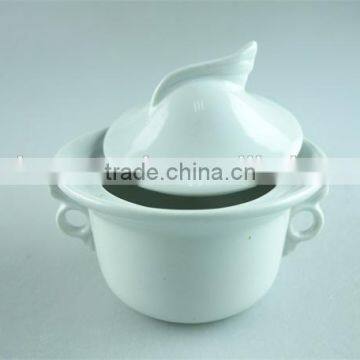 Irregular Sugar &creamer Pots,white Porcelain Canister,small Casserole photo-3