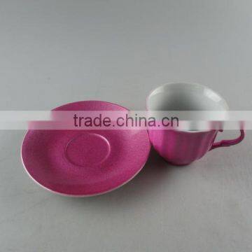 Hot Sale Colorful Porcelain Coffee Cup Set, High Quanlity Ceramic Glaze Cup and Saucer With Gift Box photo-5