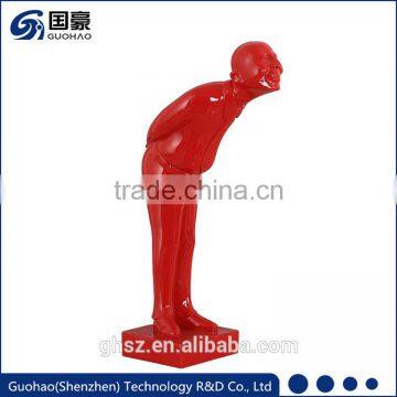 Custom Resin Red Man and Buddha Sculpture Statue