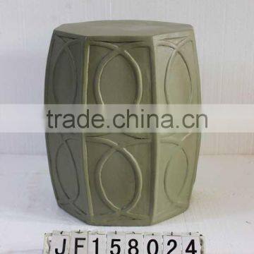 Garden fiberglass clay oval shaped stool chair