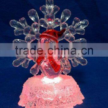 New Style Led Rbg Light Acrylic Artificial Christmas Snowflake Snowman photo-2