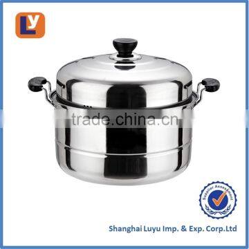 STAINLESS STEEL COOKWARE 2 LAYER STEAM POT