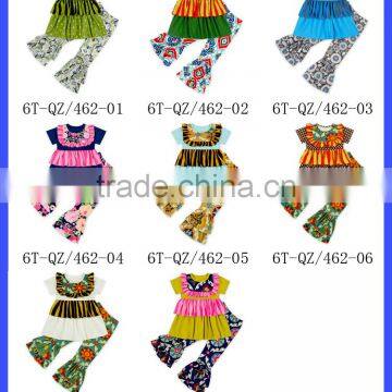 Hot Lovely Newest Baby Smocked Outfits Little Girls Short Sleeve Ruffle Clothes Set Boutique Infant Clothing Set Wholesale Price