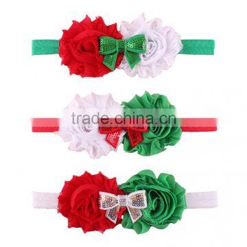 Christmas Shabby flower Baby Toddler Infant Flower Headband Hair Bow Band Accessories