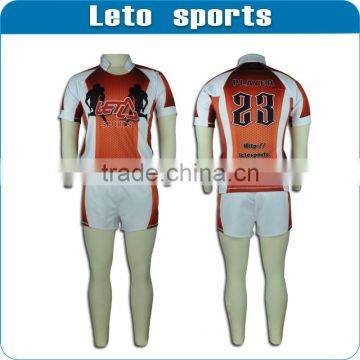 Short sleeve dry fit sublimation custom rugby jersey