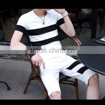 Round Neck Student Uniform Wholesale Striped T-Shirt Man T-Shirt Blank T-Shirt Factory