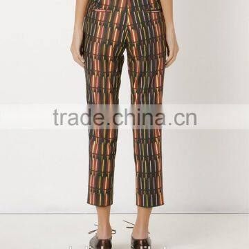 Nice Design Mid-rise Printed Straight Fashion Trousers for Women photo-3