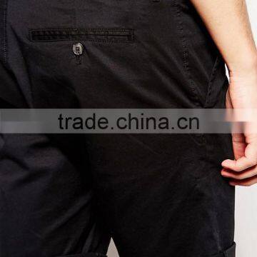 Cheapest New Design Custom Two Back Pocket Men's Black Slim Fit 65% Cotton 35% Polyester Stretch Twill Zip Fly Casual Hot Shorts photo-3
