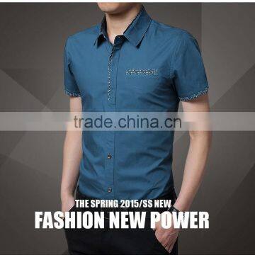 Navy Bule Mens Dress Shirts photo-3