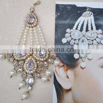 JHOOMAR JHUMAR side passa TIKA PEARL crystal hair accessory