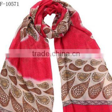 Fashion high quality 100%polyester printing flower new scarf STOCK!