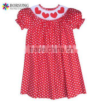 Valentine 2016 Kids Bishop Smocked Dresses 100% Hand Smock With Love