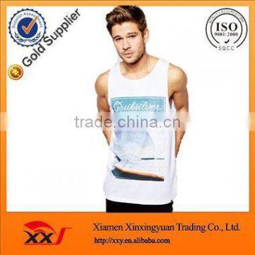  top products cotton plain white singlet long tank top cotton singlet for men