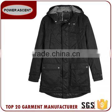 Latest Design OEM Black Casual Winter Padding Jacket For Men With Hood