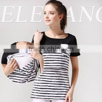 Bottoming Maternity Clothing Wild Breastfeeding Clothes Loose and Comfortable Nursing T-shirts photo-5