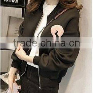 Wholesale High Quality Women Zipper Jacket Sweatshirt Without Hood photo-2