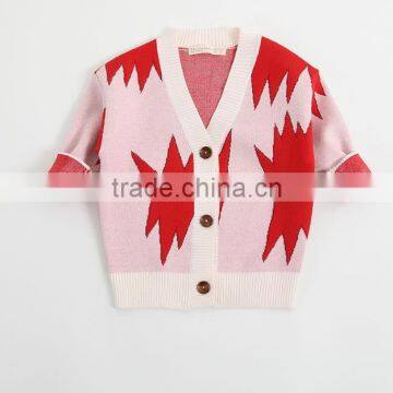 2-7 Years 2017 New Wholesale Cotton Full Sleeves Knitting Print Boys Girls Coats (pick Size ) photo-2