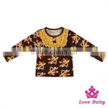 Latest Frock Designs Cotton Shirts With Arrow Ruffle Top Bib Baby Shirts Girls Tops Kids photo-5