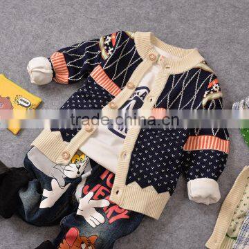 S15308A Fashion Hooded Designs Winter Cardigan Baby Boy Sweater photo-2