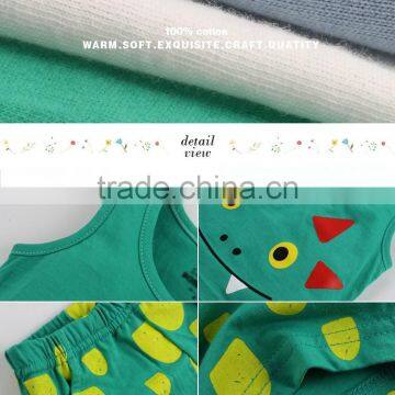 Wholesale Sleeveless Summer Lovely Animal Pattern Children Clothing Set Baby Clothes