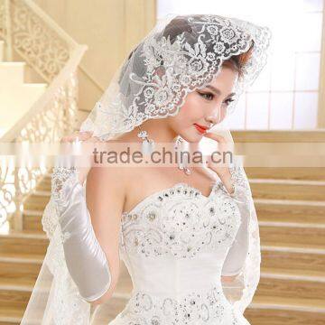 Strapless White Gown Korean Style Dropped Lace Wedding Dress Patterns photo-4