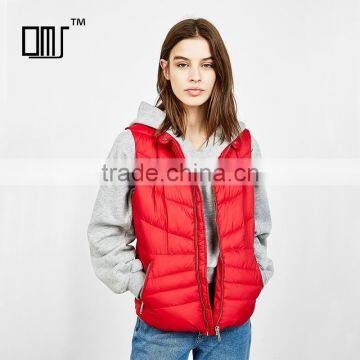 Wholesale high quality womens nylon vest winter sleeveless jacket