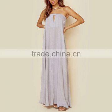 OEM Strapless Maxi Shift Dress With Keyhole One Fits All Plus Size Dresses photo-5