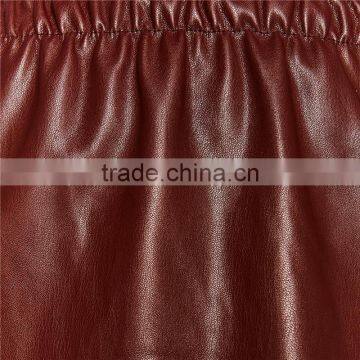 2017 OEM Spring Light-reflecting Faux Leather Elastic Waist Skirt
