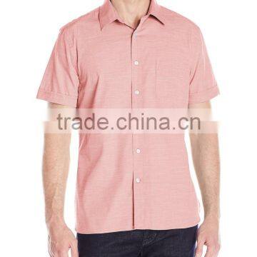 Men's Stripe Texture Shirt with Chest Pocket