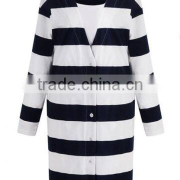 Women's Machine Knitted Patterns Aztec Long Tunic Cotton Cardigan Sweater for Wholesale photo-4
