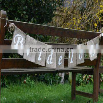 Bride To Be White Hessian Wedding Bunting, Vintage Hen Party Bunting, Rustic Bunting
