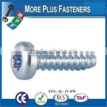 Made in Taiwan Cross Recessed Pan Head Self Tapping Screw DIN 7981 Pozi Drive or Phillips Drive Steel or Stainless Steel